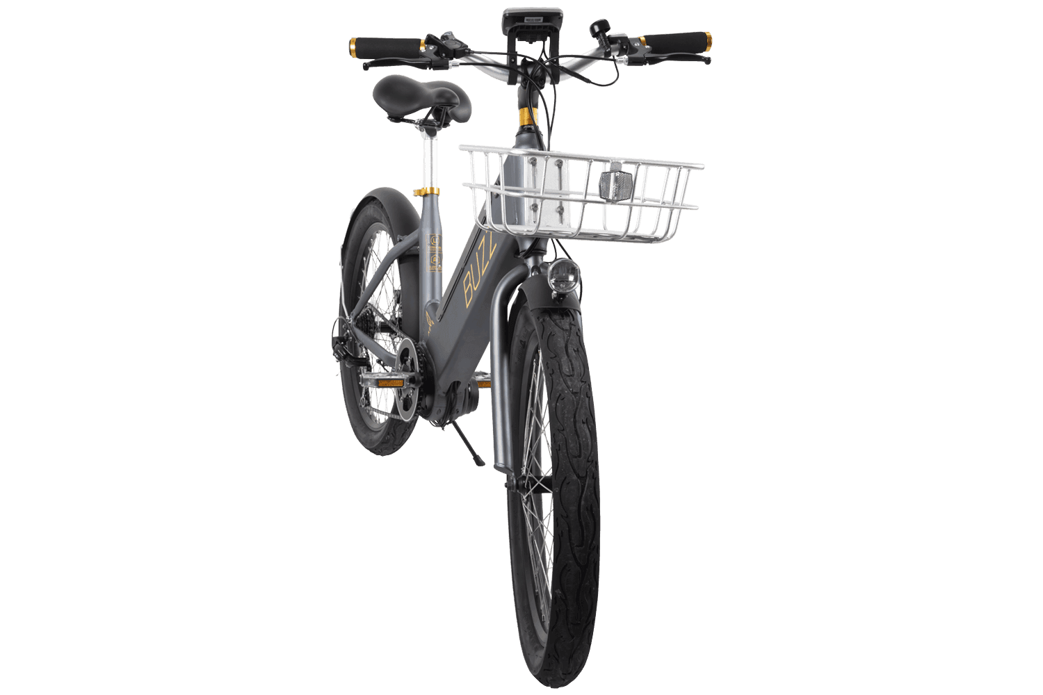 An electric bike with a front basket and a sleek, modern design is shown, likely used for transportation or rentals in Key West, FL.